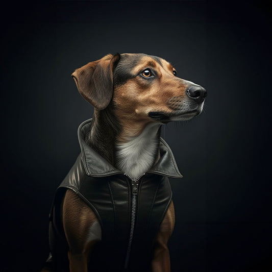 Hund Bodo: Der Charme eines treuen Begleiters in stilvollem Design auf Leinwand