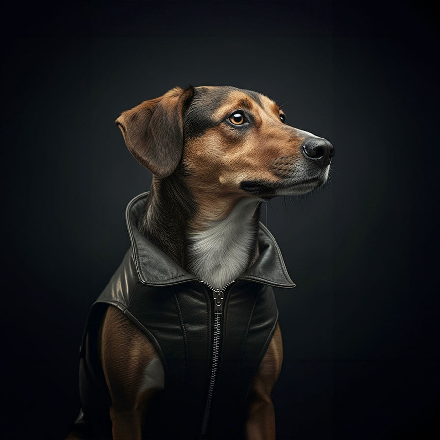 Hund Bodo: Der Charme eines treuen Begleiters in stilvollem Design auf Leinwand
