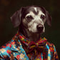Hippie Dog - Ein farbenfrohes Kunstwerk für Freiheit und Lebensfreude auf Alu-Dibond
