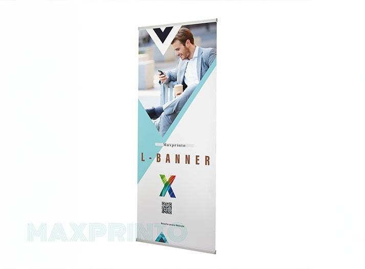 L-Banner - Freistehendes Banner mit Ständer MAXPRINTO