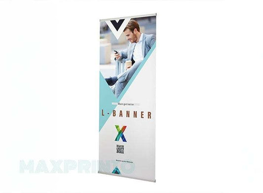 L-Banner - Freistehendes Banner mit Ständer MAXPRINTO