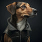 Hund Bodo: Der Charme eines treuen Begleiters in stilvollem Design auf Leinwand