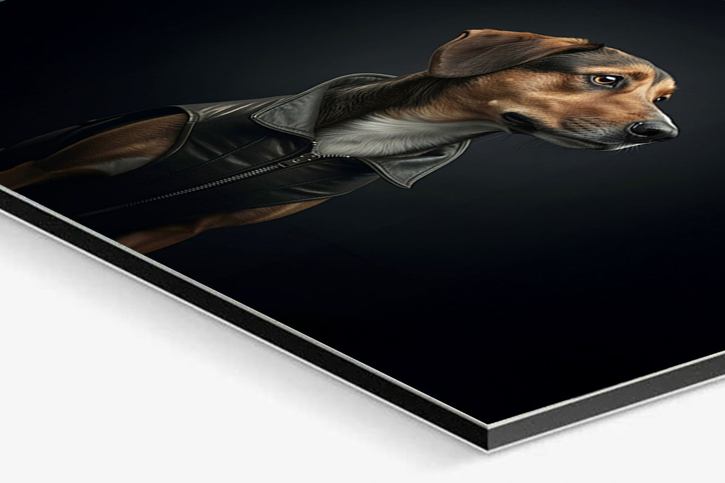 Hund Bodo - Der Charme eines treuen Begleiters in stilvollem Design auf Alu-Dibond