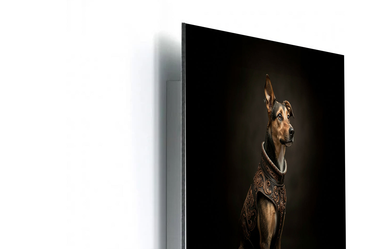Hund Winston auf Alu Dibond – Stilvolle Wandkunst für Hundeliebhaber